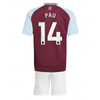 Maglia Calcio Aston Villa Pau Torres #14 Prima Divisa Bambino 2024-25 Manica Corta (+ pantaloncini)